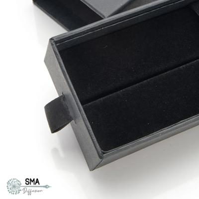 Coffret noir à tiroir Texturé