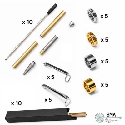 Pack de 10 mécanismes 7mm PRO personnalisables + 10 étuis