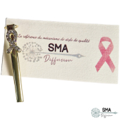 Barette  7mm Ligue Contre le Cancer OR 24k